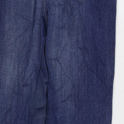 NEXT Womens Blue Cotton Straight Jeans Size 12 L30 in Regular Zip