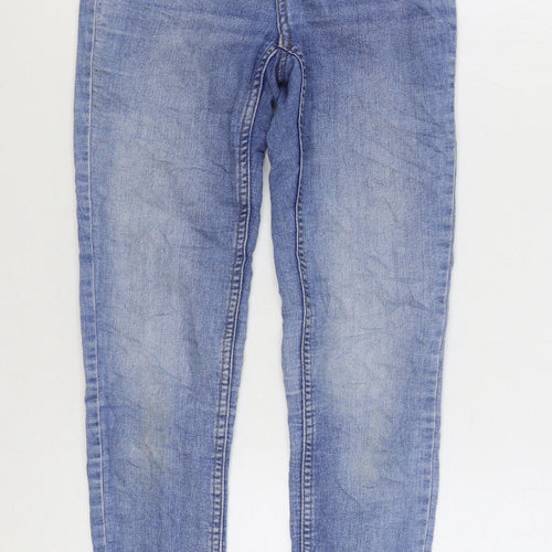 H&M Womens Blue Cotton Skinny Jeans Size 4 L28 in Regular Zip