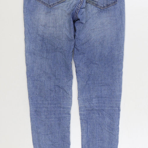 H&M Womens Blue Cotton Skinny Jeans Size 4 L28 in Regular Zip
