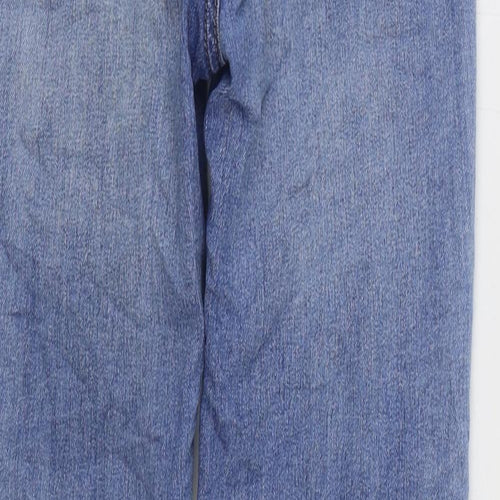 H&M Womens Blue Cotton Skinny Jeans Size 4 L28 in Regular Zip