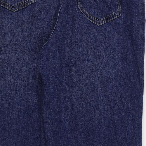 Marks and Spencer Womens Blue Cotton Tapered Jeans Size 18 L27 in Regular Zip
