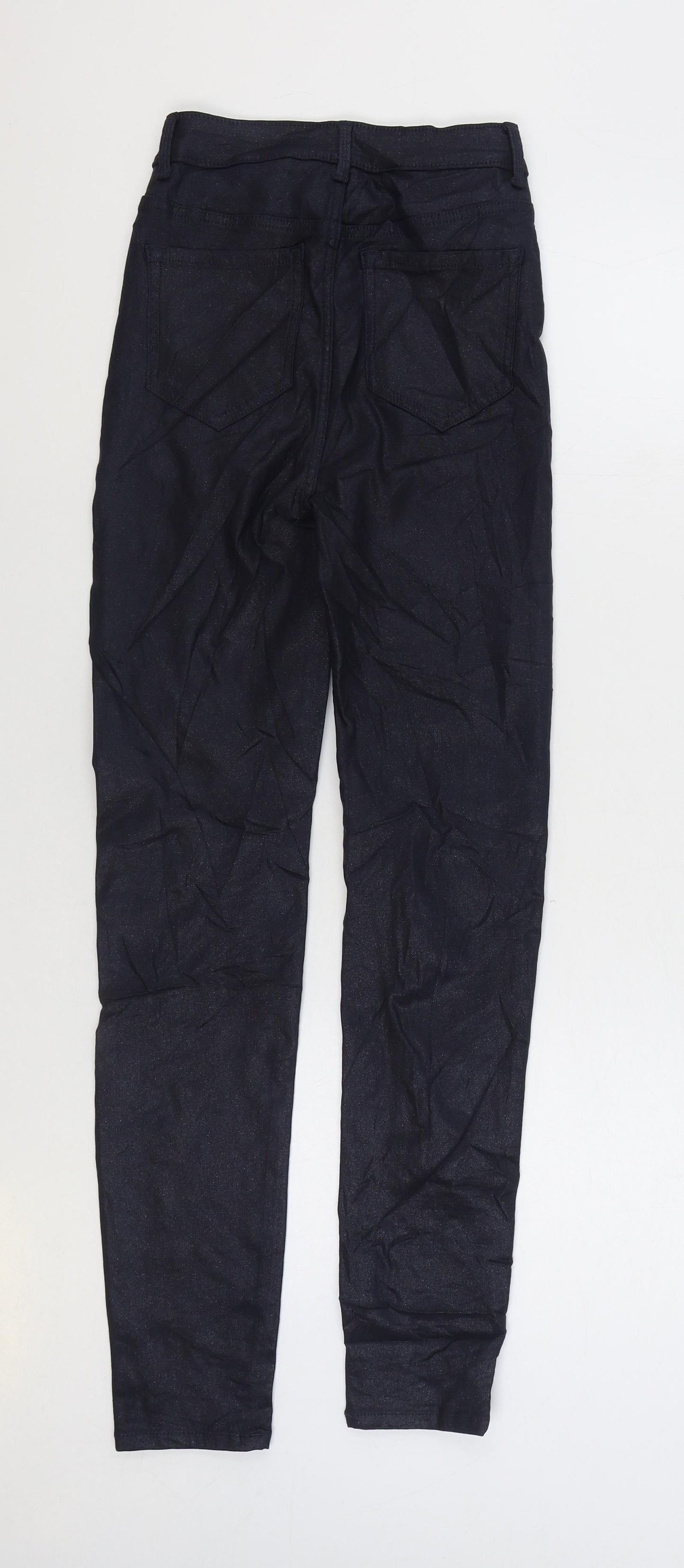 Marks and Spencer Womens Blue Viscose Skinny Jeans Size 6 L28 in Regular Zip