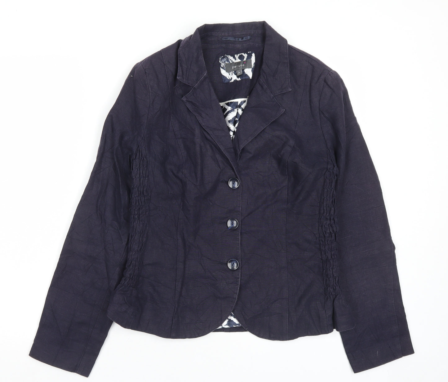 Per Una Womens Blue Jacket Blazer Size 16 Button