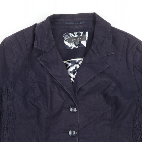 Per Una Womens Blue Jacket Blazer Size 16 Button