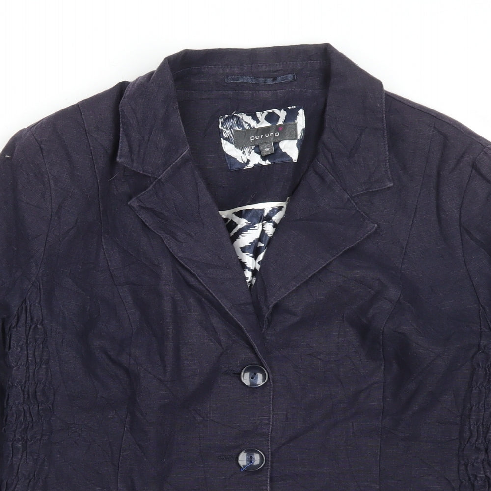 Per Una Womens Blue Jacket Blazer Size 16 Button