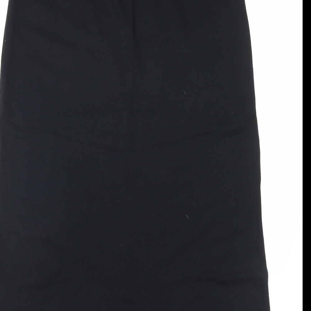 AMARANTO Womens Black Viscose A-Line Skirt Size 14