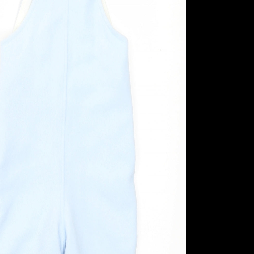 Marks and Spencer Boys Blue Polyester Dungaree One-Piece Size 9-12 Months Button - Choo Choo