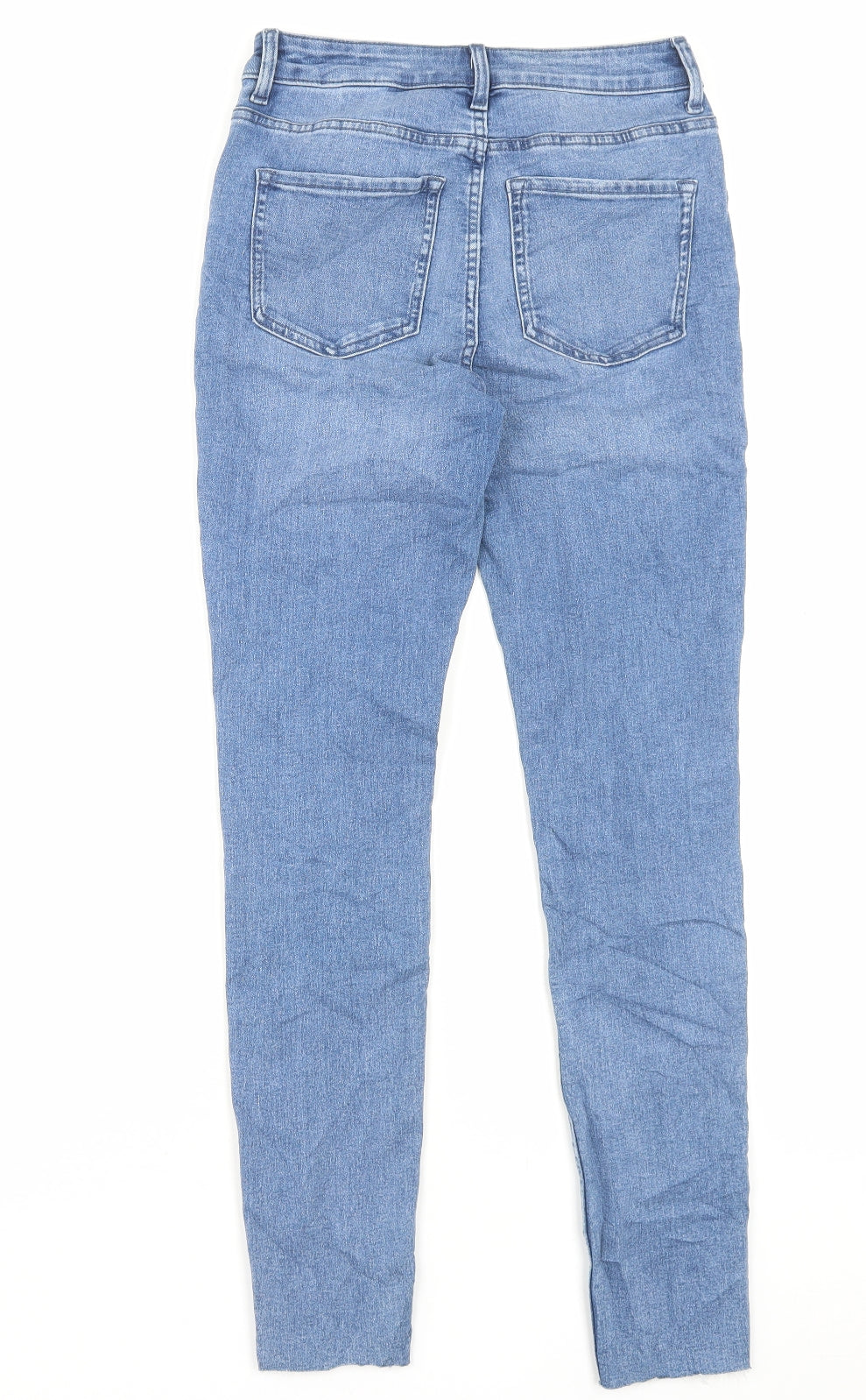 Marks and Spencer Womens Blue Cotton Skinny Jeans Size 8 L29 in Regular Button