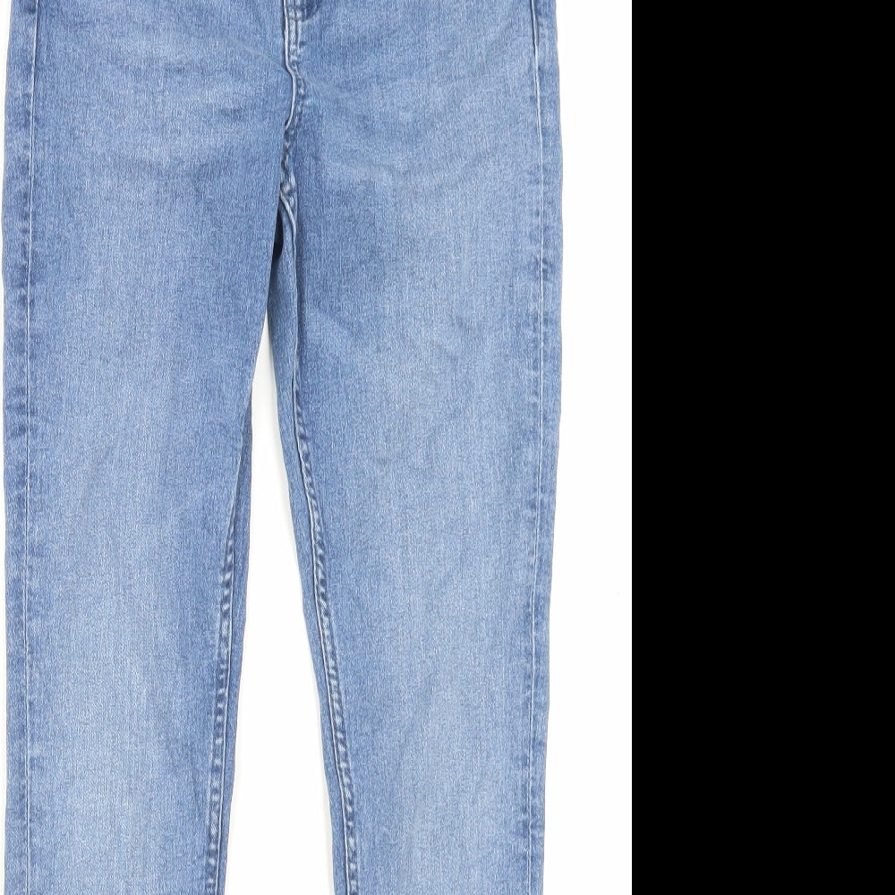 Marks and Spencer Womens Blue Cotton Skinny Jeans Size 8 L29 in Regular Button