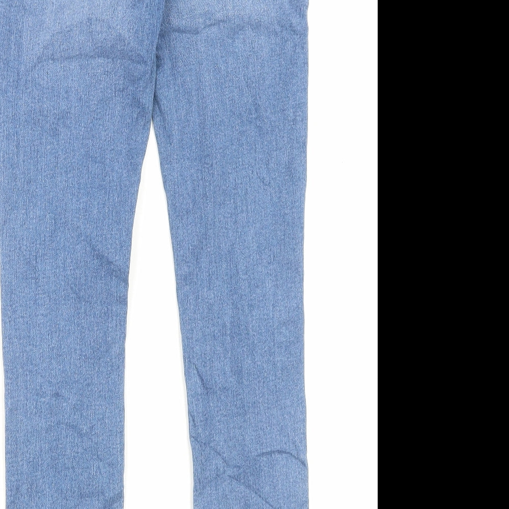 Marks and Spencer Womens Blue Cotton Skinny Jeans Size 8 L29 in Regular Button