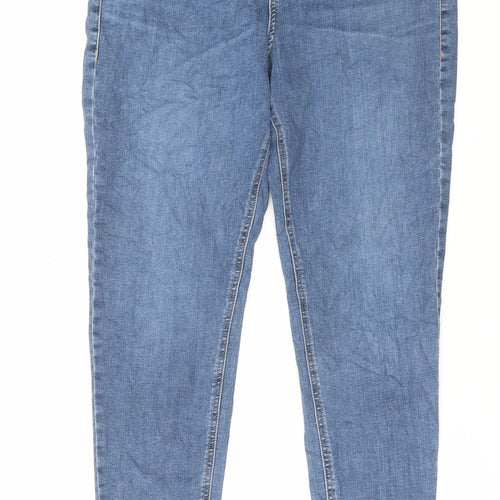 Marks and Spencer Womens Blue Cotton Skinny Jeans Size 16 L30 in Regular Button