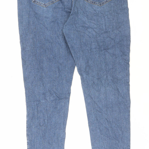 Marks and Spencer Womens Blue Cotton Skinny Jeans Size 16 L30 in Regular Button