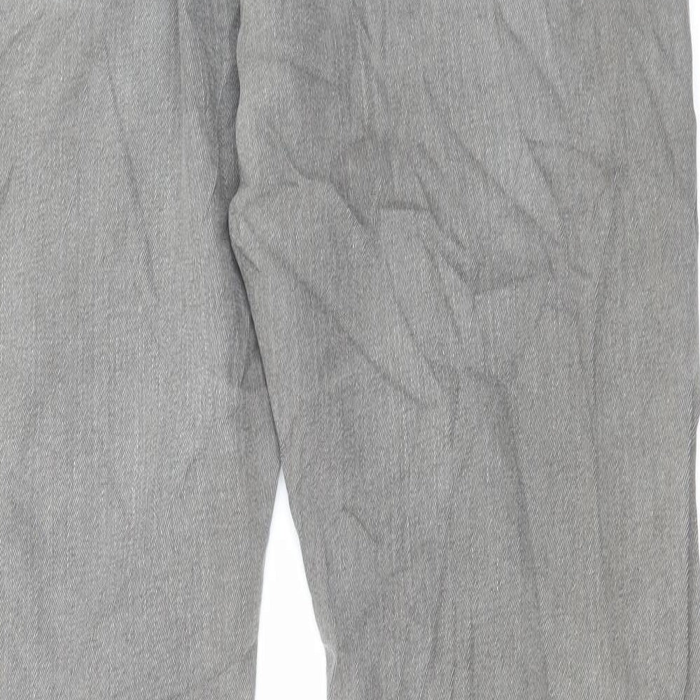 Marks and Spencer Mens Grey Cotton Straight Jeans Size 34 in L33 in Regular Button - Long Leg