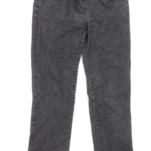 M&Co Womens Black Cotton Straight Jeans Size 10 L26 in Regular Button