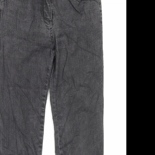 M&Co Womens Black Cotton Straight Jeans Size 10 L26 in Regular Button