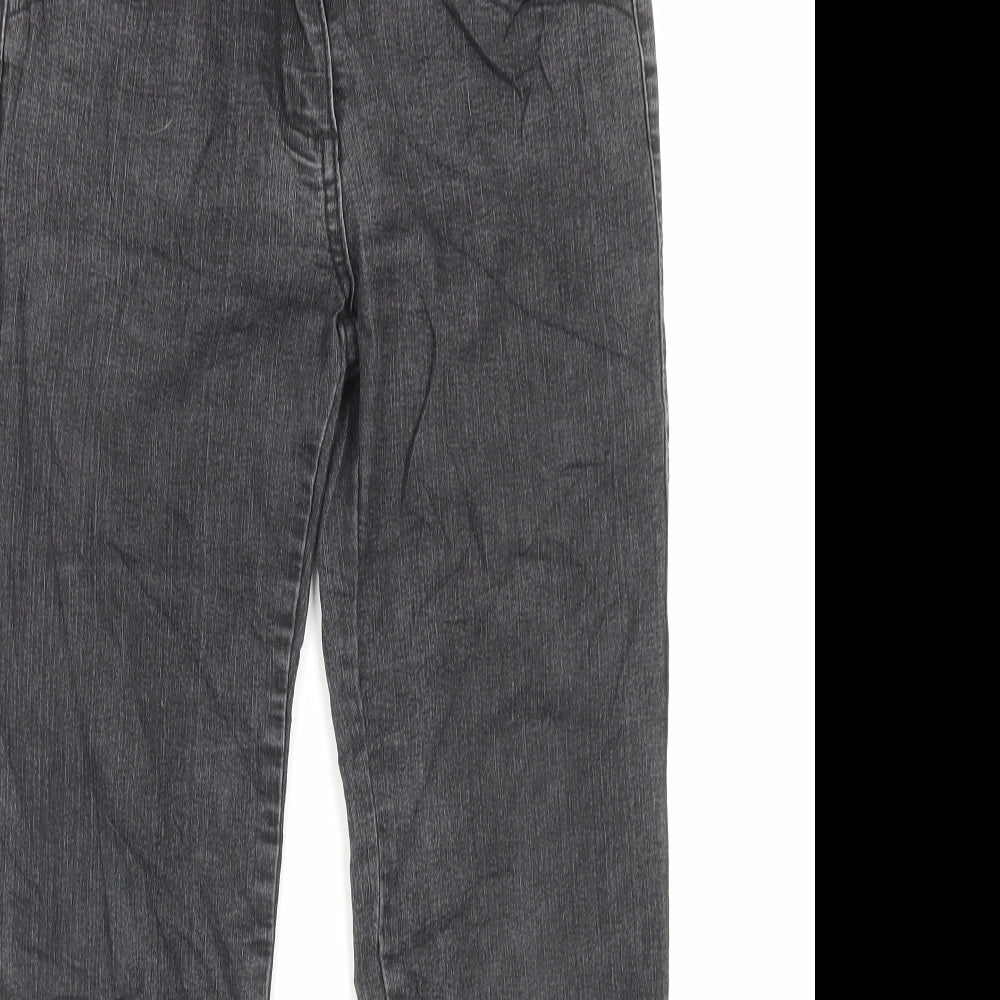M&Co Womens Black Cotton Straight Jeans Size 10 L26 in Regular Button