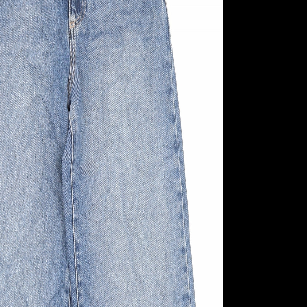 Marks and Spencer Womens Blue Cotton Mom Jeans Size 6 L27 in Regular Button