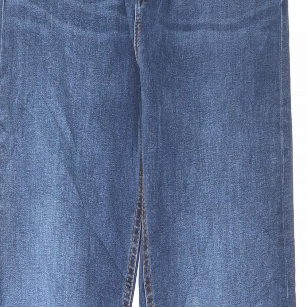 Marks and Spencer Womens Blue Cotton Straight Jeans Size 10 L31 in Regular Button