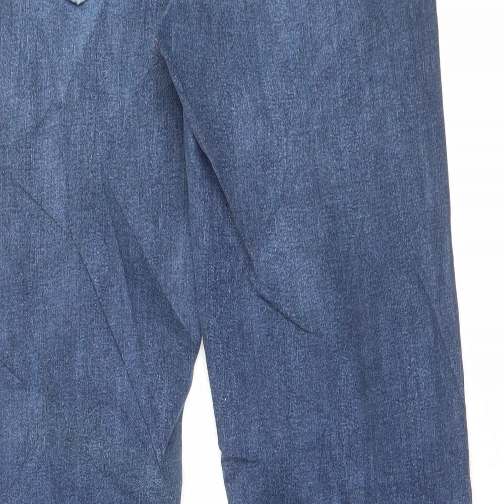 Marks and Spencer Womens Blue Cotton Straight Jeans Size 10 L31 in Regular Button