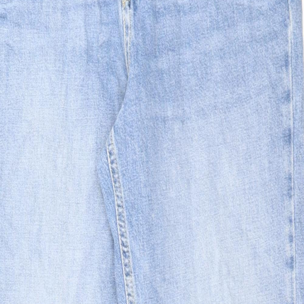 Marks and Spencer Womens Blue Cotton Straight Jeans Size 12 L30 in Regular Button