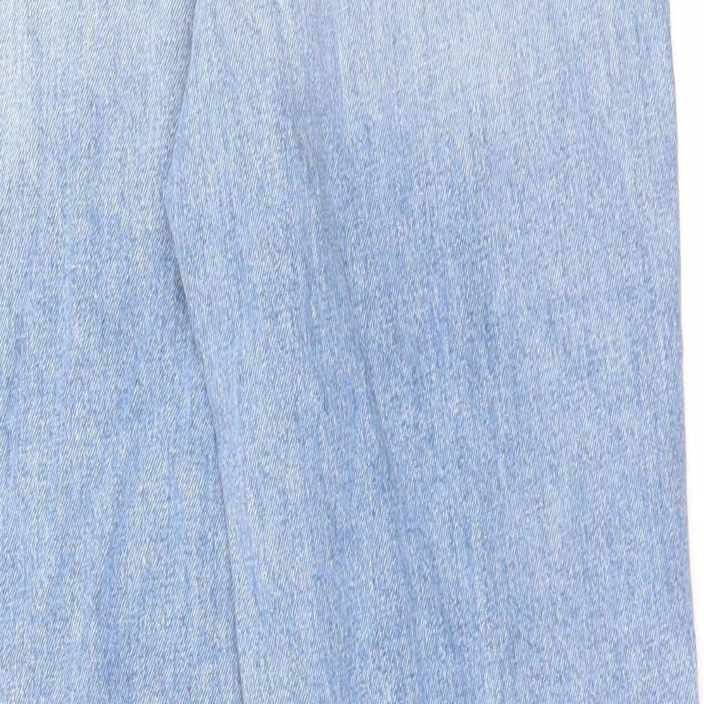 Marks and Spencer Womens Blue Cotton Straight Jeans Size 12 L30 in Regular Button