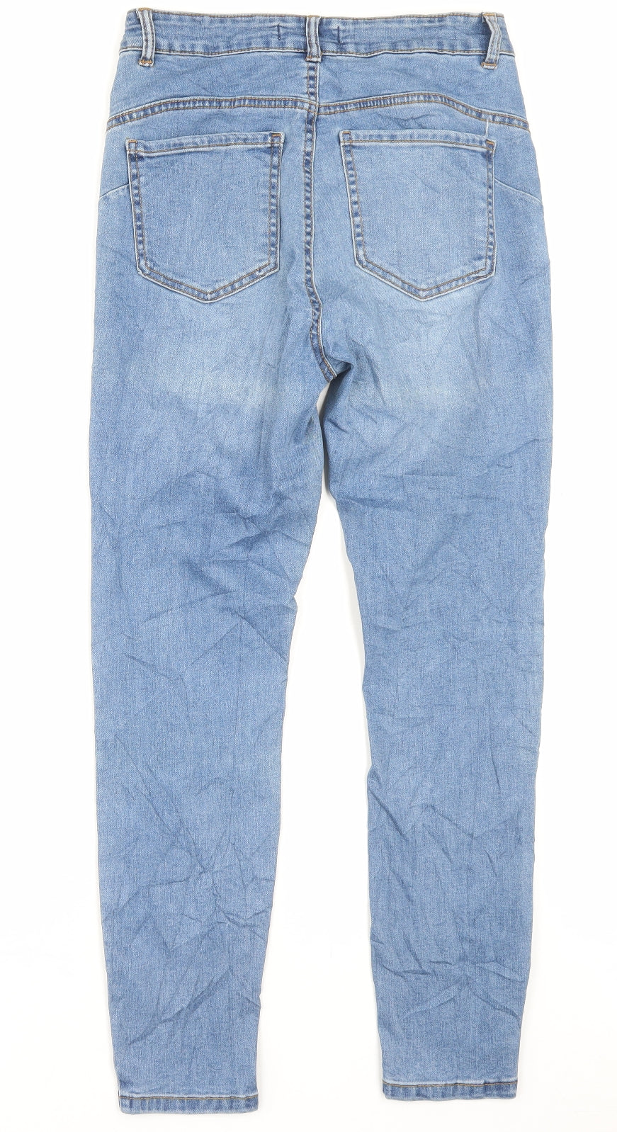 Denim & Co. Womens Blue Cotton Skinny Jeans Size 10 L27 in Regular Button