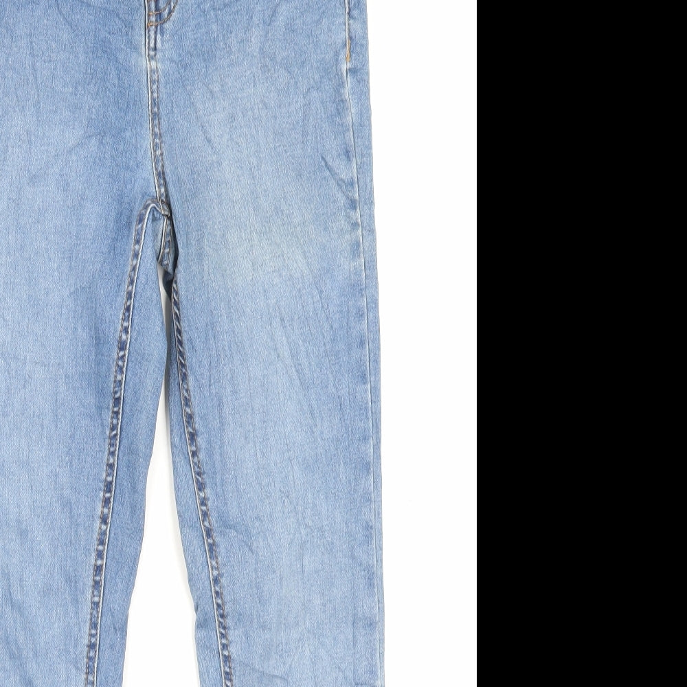 Denim & Co. Womens Blue Cotton Skinny Jeans Size 10 L27 in Regular Button