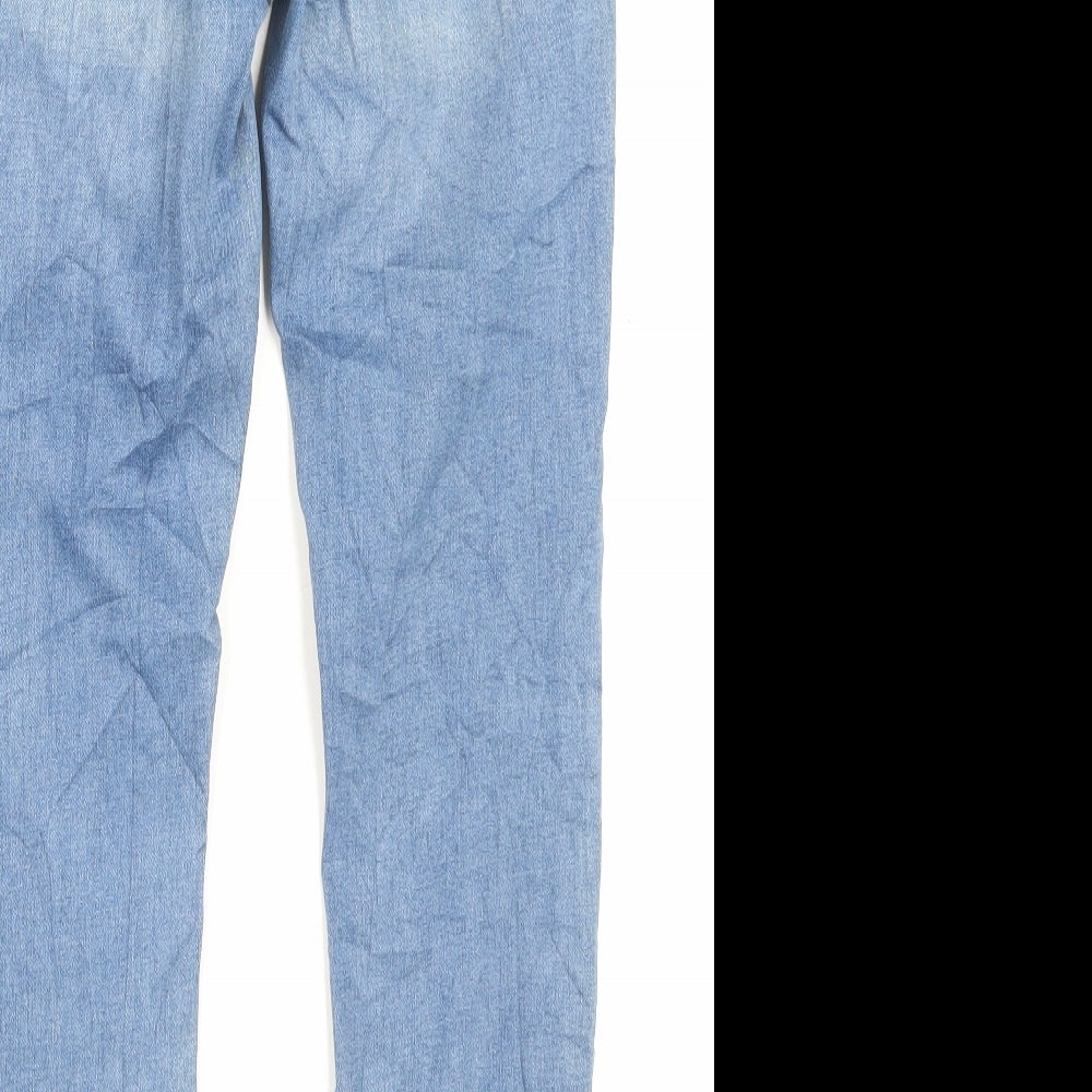 Denim & Co. Womens Blue Cotton Skinny Jeans Size 10 L27 in Regular Button