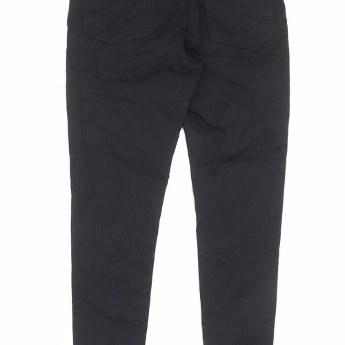 Marks and Spencer Womens Black Cotton Skinny Jeans Size 28 in L28 in Regular Button