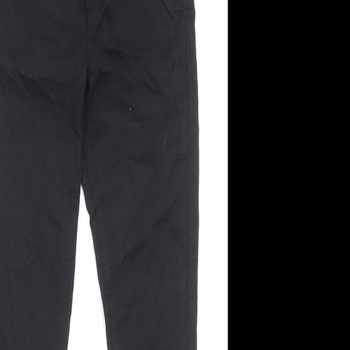 Marks and Spencer Womens Black Cotton Skinny Jeans Size 28 in L28 in Regular Button