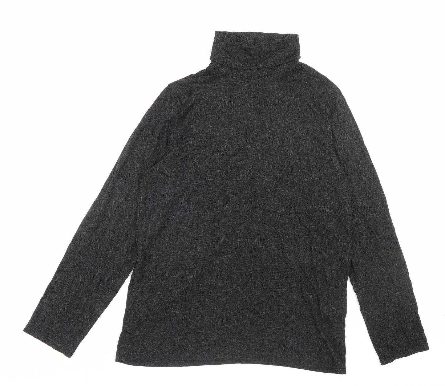 George Womens Grey Viscose Basic T-Shirt Size 14 Roll Neck