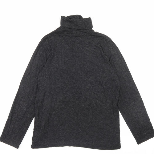 George Womens Grey Viscose Basic T-Shirt Size 14 Roll Neck