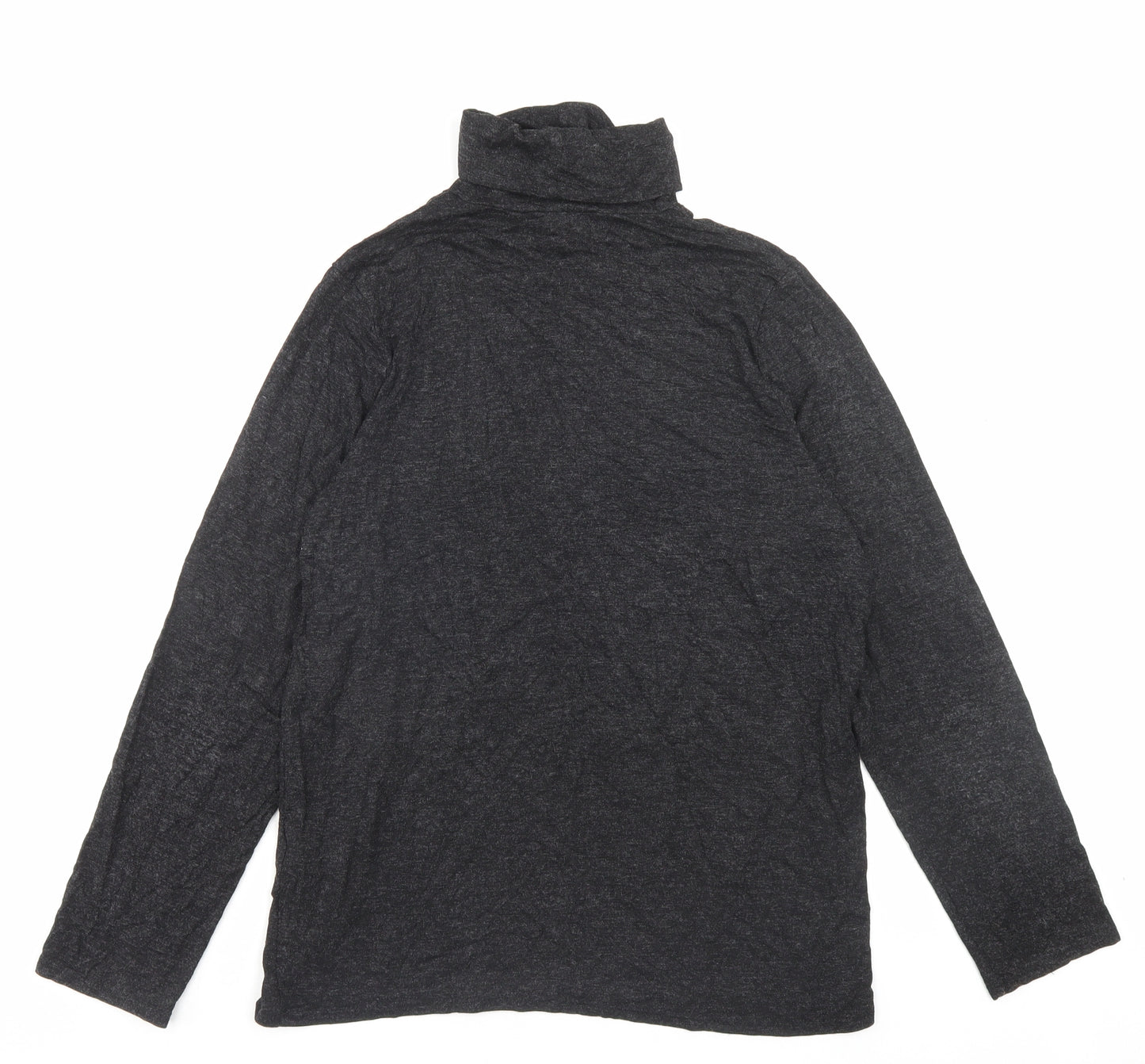 George Womens Grey Viscose Basic T-Shirt Size 14 Roll Neck