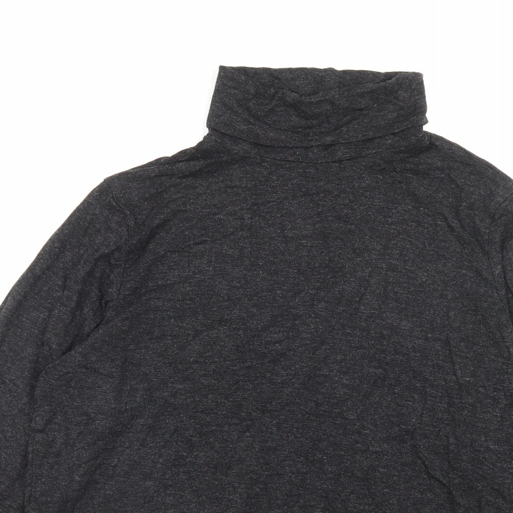 George Womens Grey Viscose Basic T-Shirt Size 14 Roll Neck