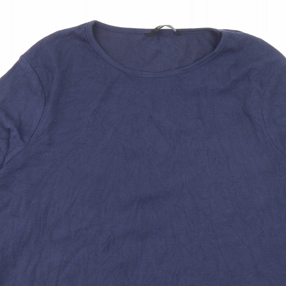 George Womens Blue Cotton Basic T-Shirt Size 24 Crew Neck - Lettuce Edging