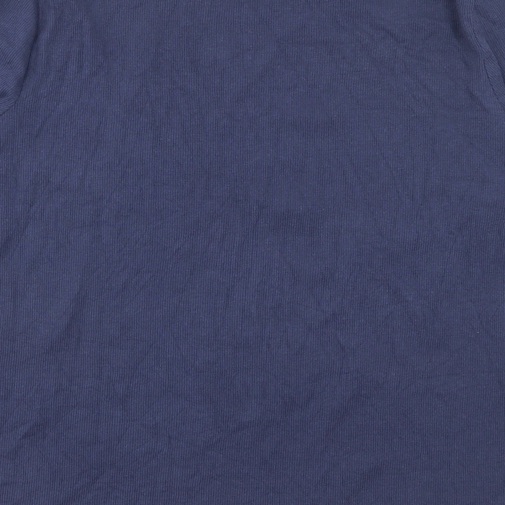 George Womens Blue Cotton Basic T-Shirt Size 24 Crew Neck - Lettuce Edging