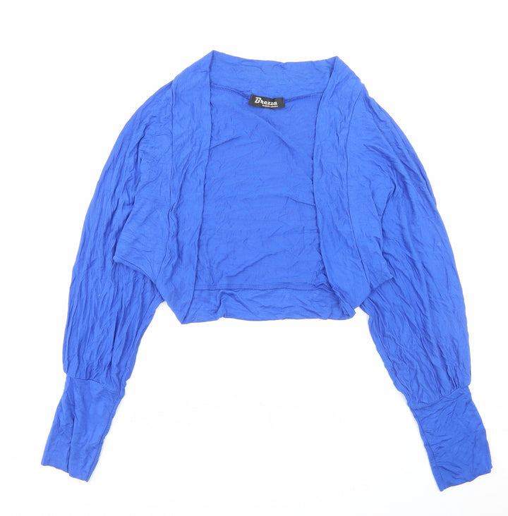 Brezza Womens Blue V-Neck Viscose Cardigan Jumper Size M - Cropped