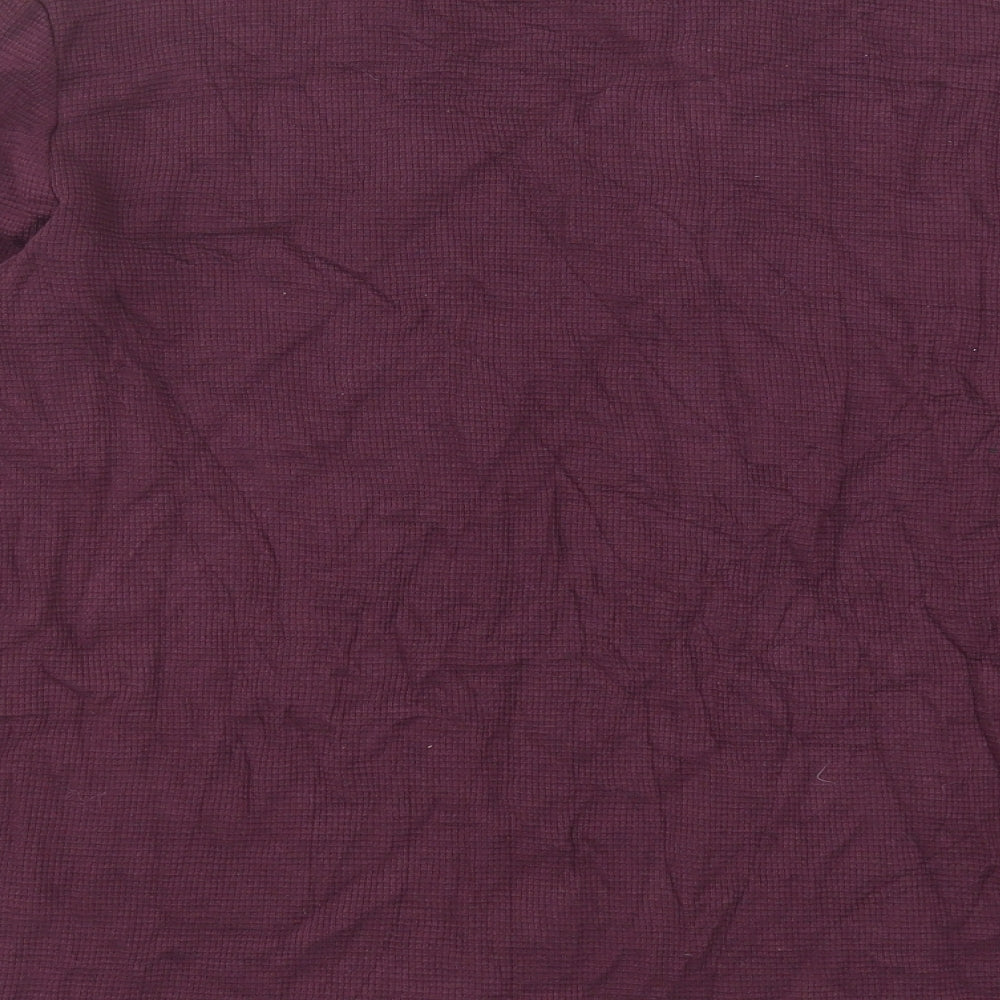 Burton Mens Purple Cotton T-Shirt Size L Henley