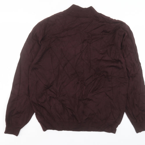 Marks and Spencer Mens Purple High Neck Acrylic Pullover Jumper Size L