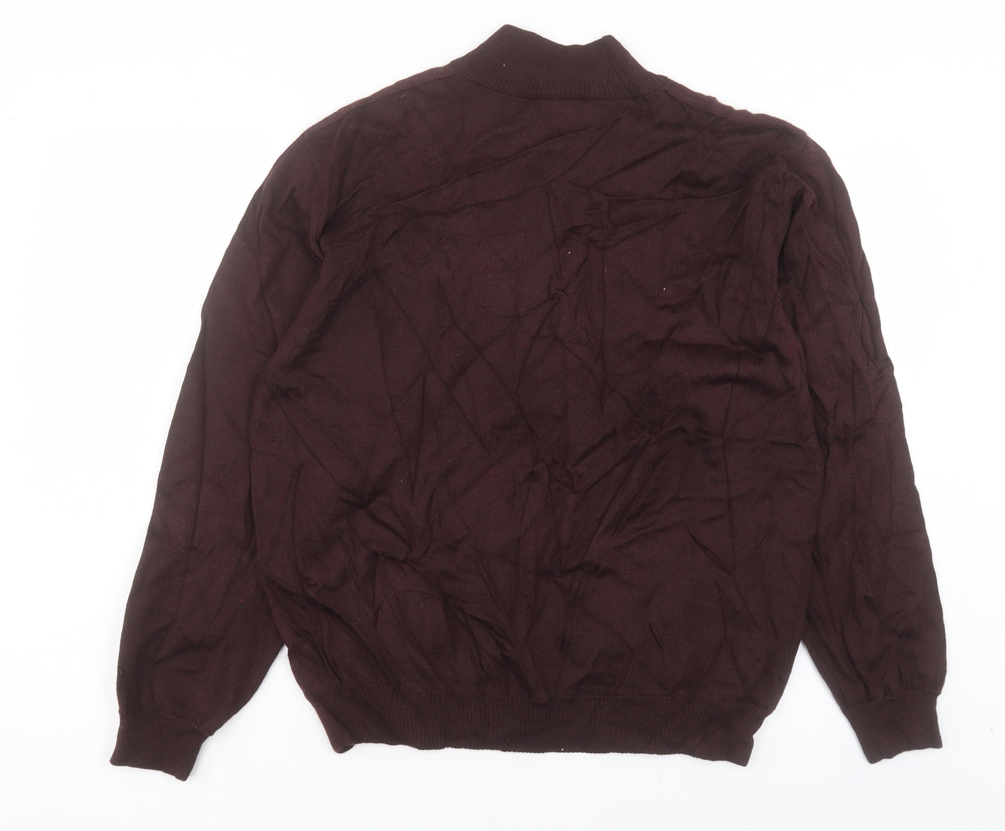 Marks and Spencer Mens Purple High Neck Acrylic Pullover Jumper Size L