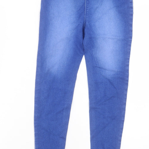 George Girls Blue Cotton Jegging Trousers Size 11-12 Years Regular Pullover