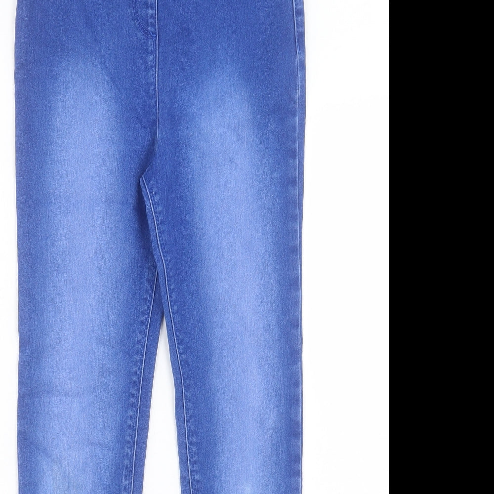 George Girls Blue Cotton Jegging Trousers Size 11-12 Years Regular Pullover