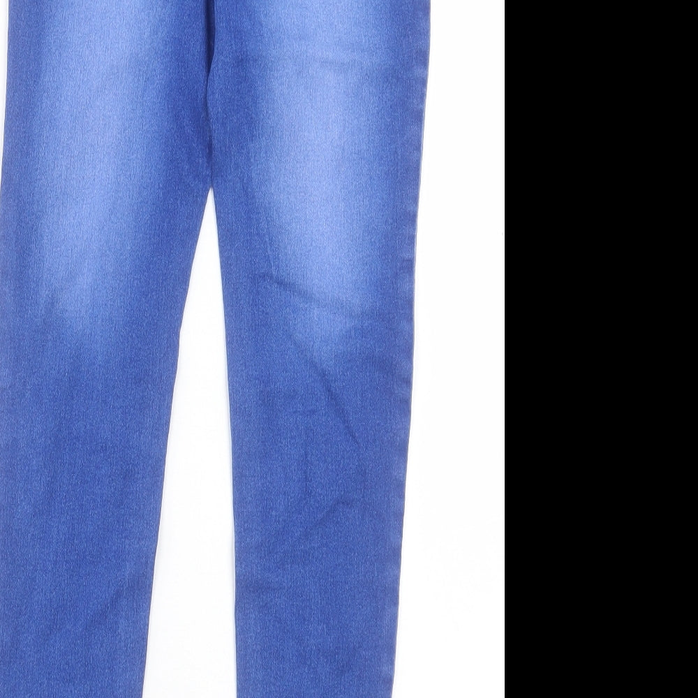 George Girls Blue Cotton Jegging Trousers Size 11-12 Years Regular Pullover