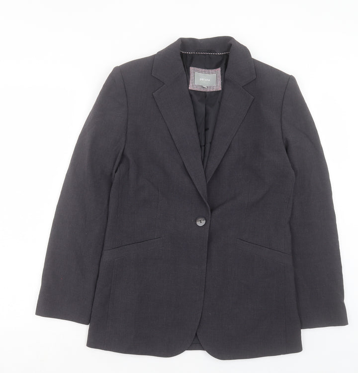 Per Una Womens Grey Jacket Blazer Size 10 Button