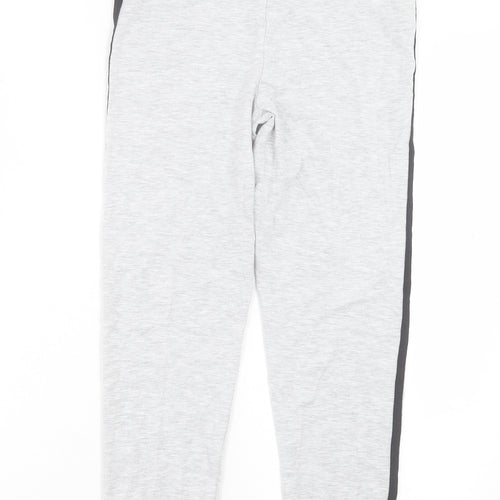 George Girls Grey Striped Cotton Capri Trousers Size 13-14 Years Regular Pullover