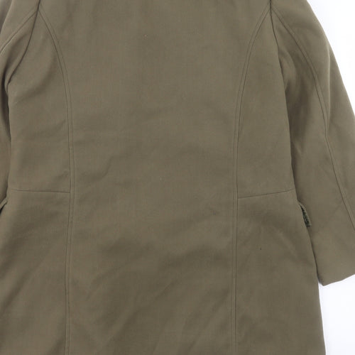 Simply Be Womens Green Overcoat Coat Size 16 Button