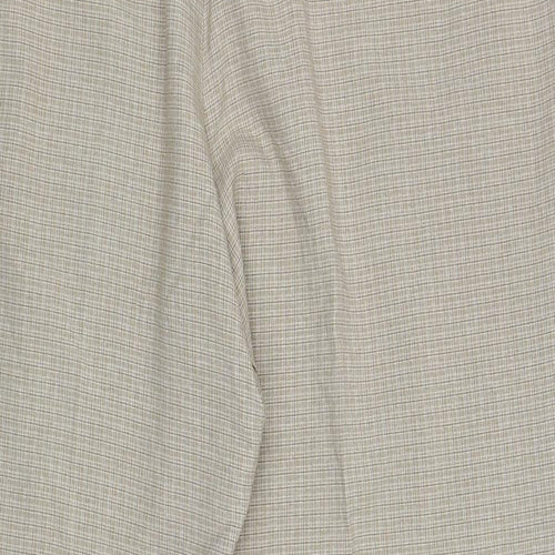 Marks and Spencer Womens Beige Plaid Polyester Carrot Trousers Size 20 L26 in Regular