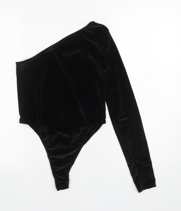 Boohoo Womens Black Polyester Bodysuit One-Piece Size 10 L10 in Pullover