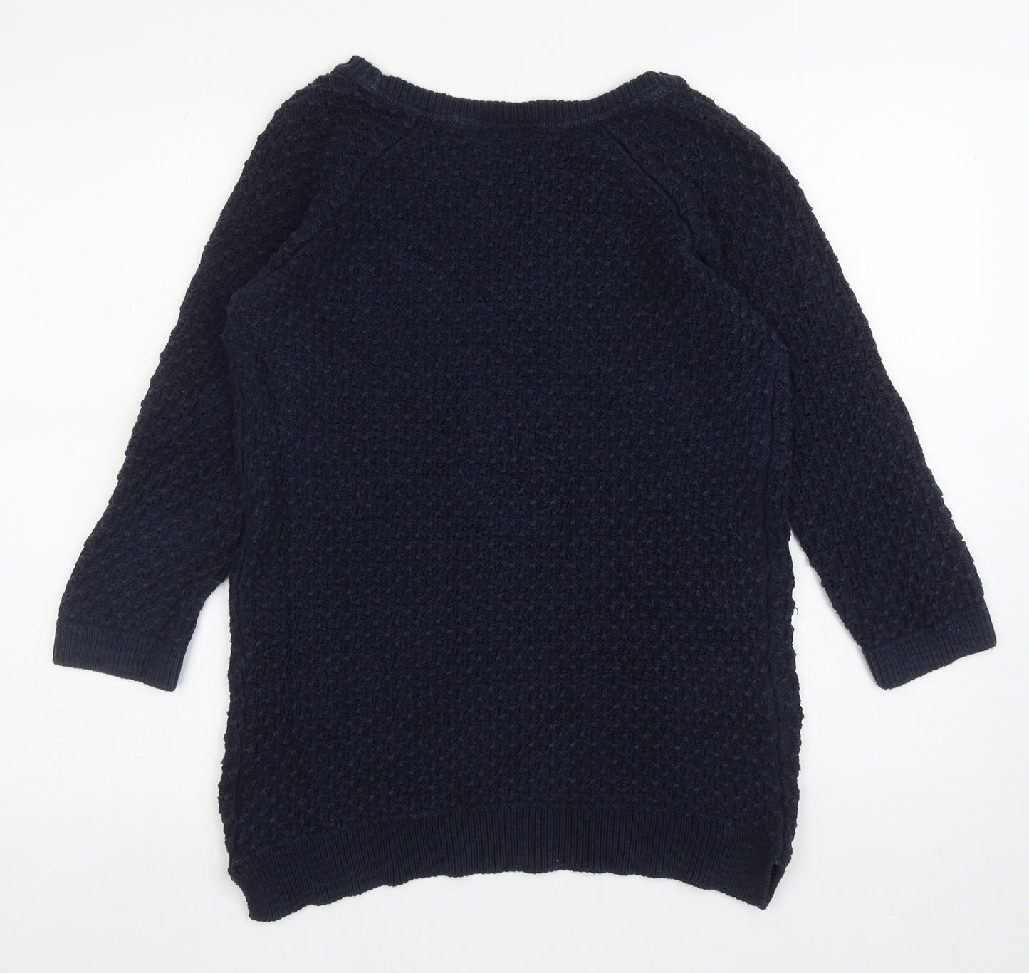 Wallis Womens Blue Round Neck Cotton Pullover Jumper Size S