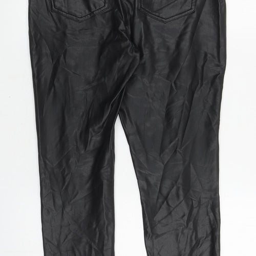 Papaya Womens Black Polyurethane Skinny Jeans Size 12 L27 in Regular Zip